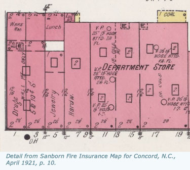 Sanborn Fire Insurance Map for Concord, N.C., 1921, p. 10.